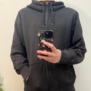 Uniqlo - Black Zip Up Winter Hoodie - Men's Large